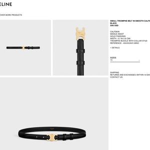 Celine small arc de triomphe belt size 85